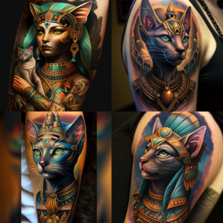Скачать Изображение "Lucas_Costa_tattoo_egyptian_bastet_f423355a-aa66-4365-94f4-2eee30f40cbb" на тему "ИИ изображение", STVIX.com PNG без фона, для Wildberries, карточка товара