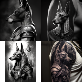 Скачать Изображение "Lucas_Costa_tattoo_egyptian_god_anubis_black_and_white_78c0d6c1-f0ce-482f-a8c9-3f1f7163028b" на тему "ИИ изображение", STVIX.com PNG без фона, для маркетплейса, карточка товара