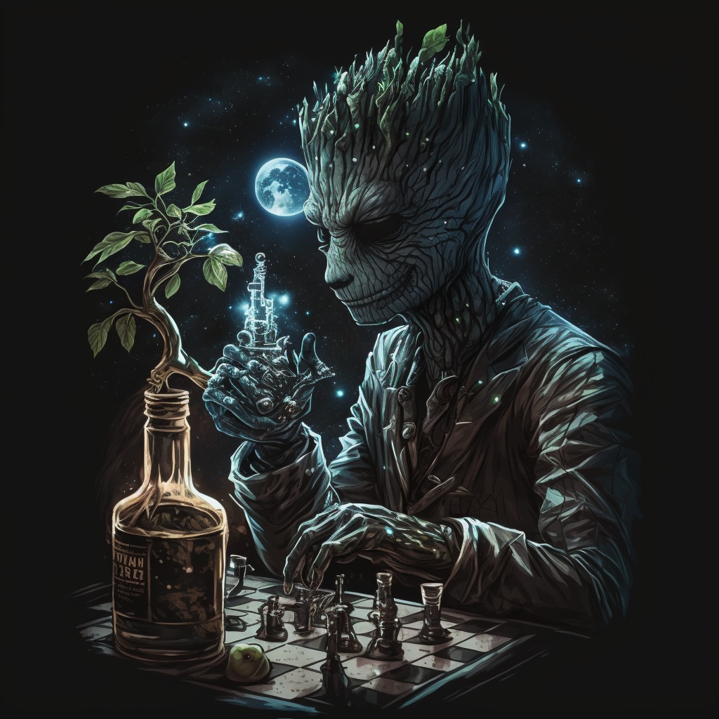 Скачать Изображение "Tomee_Groot_from_guardinans_of_the_galaxy_is_playing_chess_on_t_c2bedd2f-12f7-4aec-8ad4-ab7ff3be2d14" на тему "ИИ изображение", STVIX.com — изображение для товара Скачать Изображение "Tomee_Groot_from_guardinans_of_the_galaxy_is_playing_chess_on_t_c2bedd2f-12f7-4aec-8ad4-ab7ff3be2d14" на тему "ИИ изображение", STVIX.com PNG без фона, для Ozon, для Wildberries