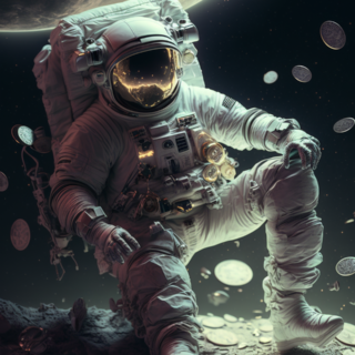 Скачать Изображение "dz5695452135_Astronaut_in_orbit_with_voand_dollars_Cinematic_li_2008a609-8730-41b6-a2cd-4a68322bd31b" на тему "ИИ изображение", STVIX.com PNG без фона, для Wildberries, скачать