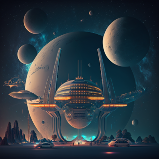 Скачать Изображение "fjrois_beautiful_night_sky_with_stars_planets_futuristic_buildi_28833406-9082-4b49-8448-a400524f67df" на тему "ИИ изображение", STVIX.com PNG без фона, скачать, карточка товара