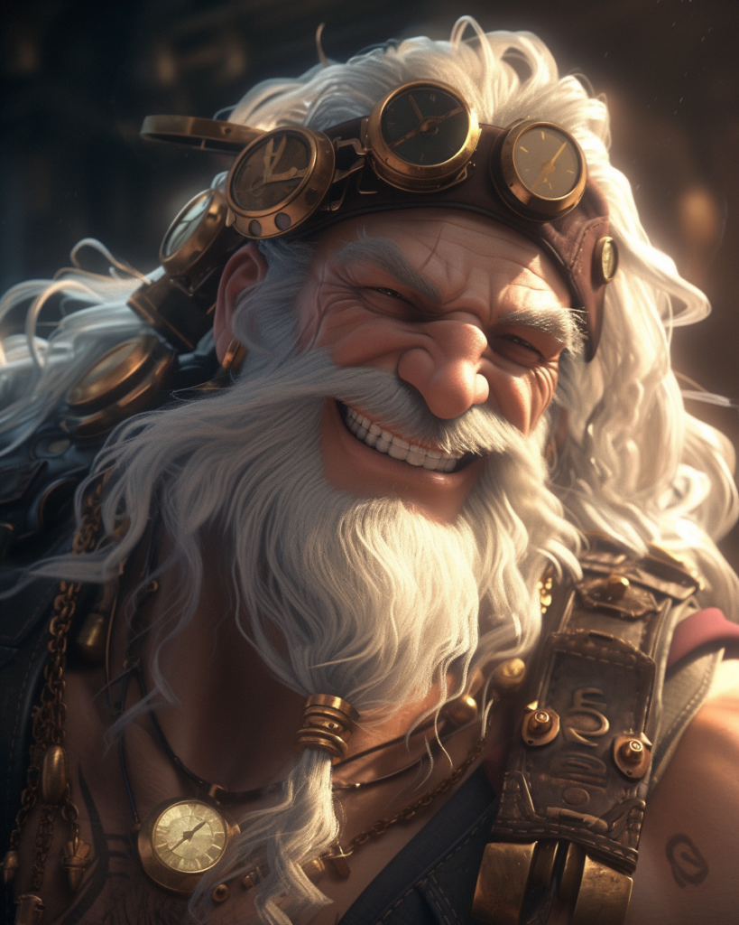 Скачать Изображение "yelattias_pirate_steampunk_muscle__massive_white_hair_and_beard_cac06d65-ba50-44bd-8fcd-63a91ae3b977" на тему "ИИ изображение", STVIX.com PNG без фона, для Wildberries, карточка товара